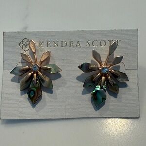 Kendra Scott Rose Gold and Abalone Iridescent Earrings Besutiful
